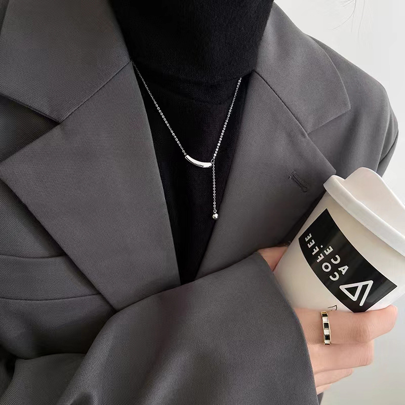 Titanium Steel Chain Material Wholesale Jewelry Casual Simple Style Solid Color Titanium Steel Polishing Necklace