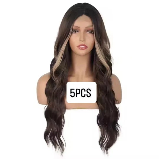 European and American long curly hair wig women's hair wigs mechanism lace chemical fiber lace wig
