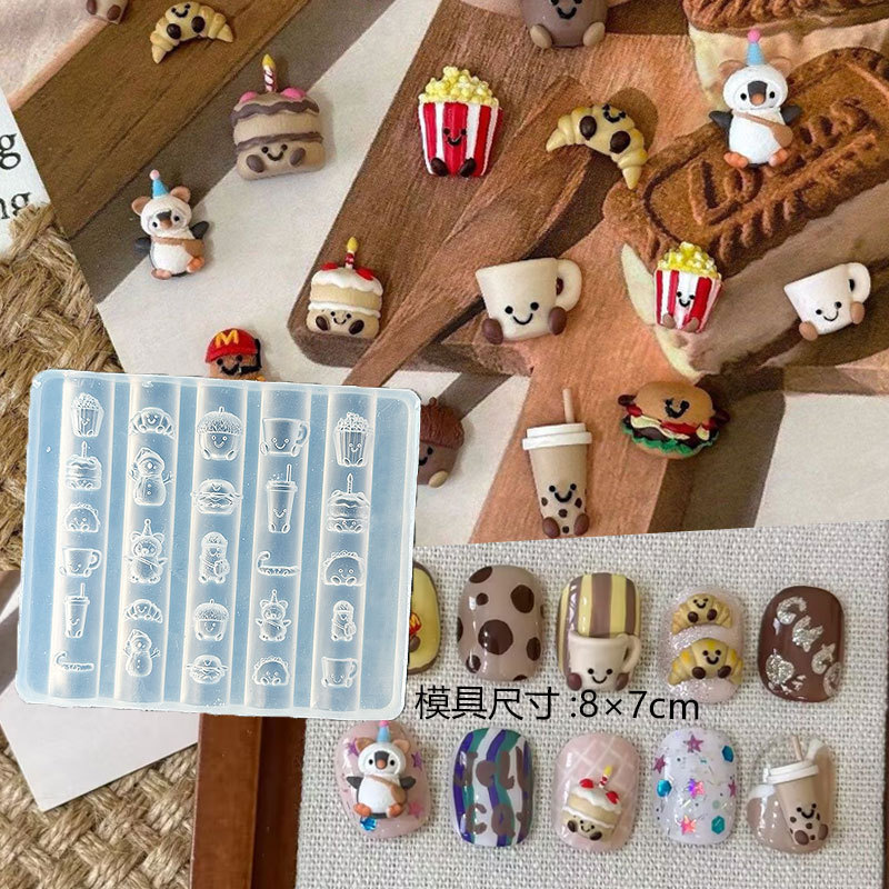 JC 人形レリーフネイルアート装飾高透明モールドメイクアップ猫ミシン猫 DIY 接着剤 UV 接着剤モールド|undefined