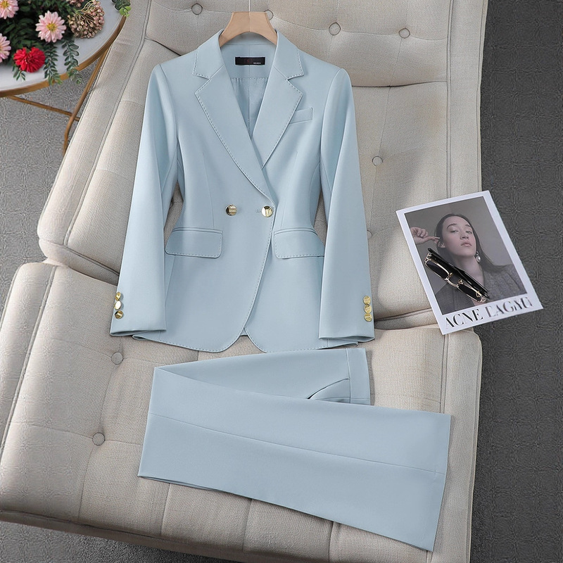 High-End Suit Suit for Women Spring & Fall 2025 New Double-Breasted Professional Formal Wear Work Clothing Suit Pants Two-Piece Set