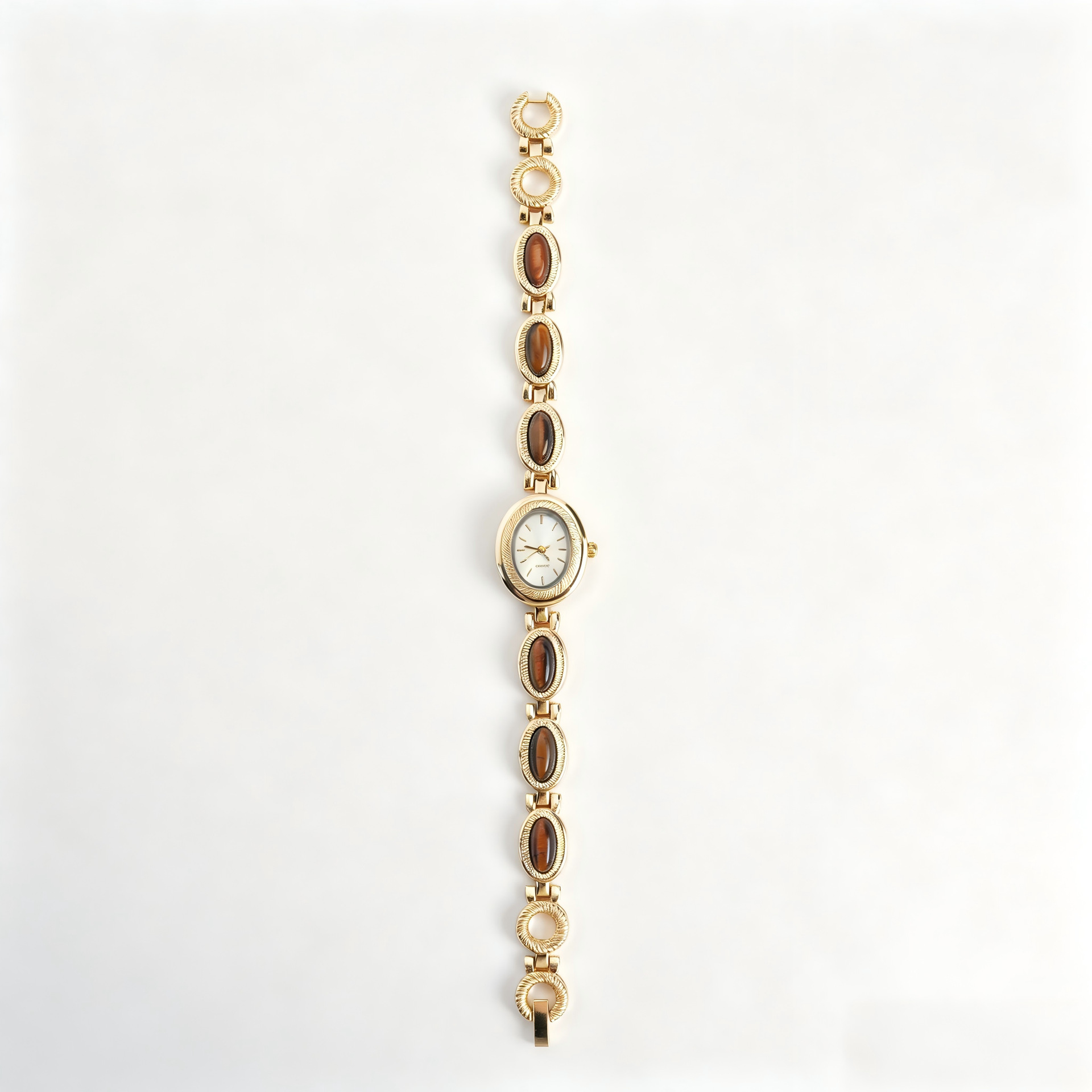 In Stock Wholesale Tiger Eye Stone Bracelet Watch Decoration Women's Quartz Watch Vintage Watch Niche Retro Watch