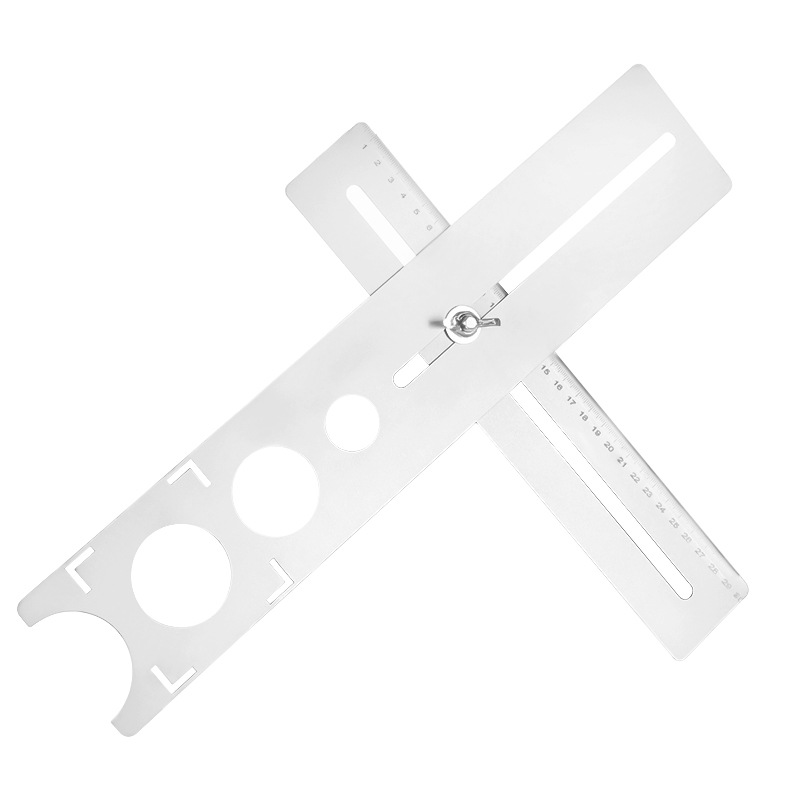 Localizador de apertura de baldosas de cerámica universal de acero inoxidable engrosado Localizador de apertura de regla de ángulo de forma especial multifuncional para carpintería