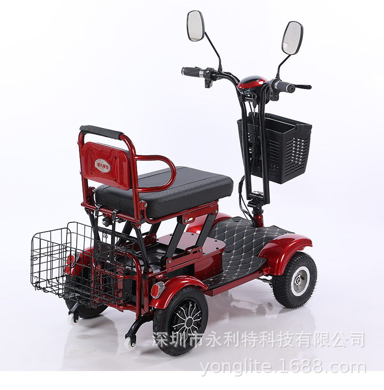 10 Electric Four-Wheeled Mobility Scooters for the Elderly, Foldable, Suitable for Daily Commuting, Motorcycle-Style Four-Wheeler, Sightseeing Vehicle
