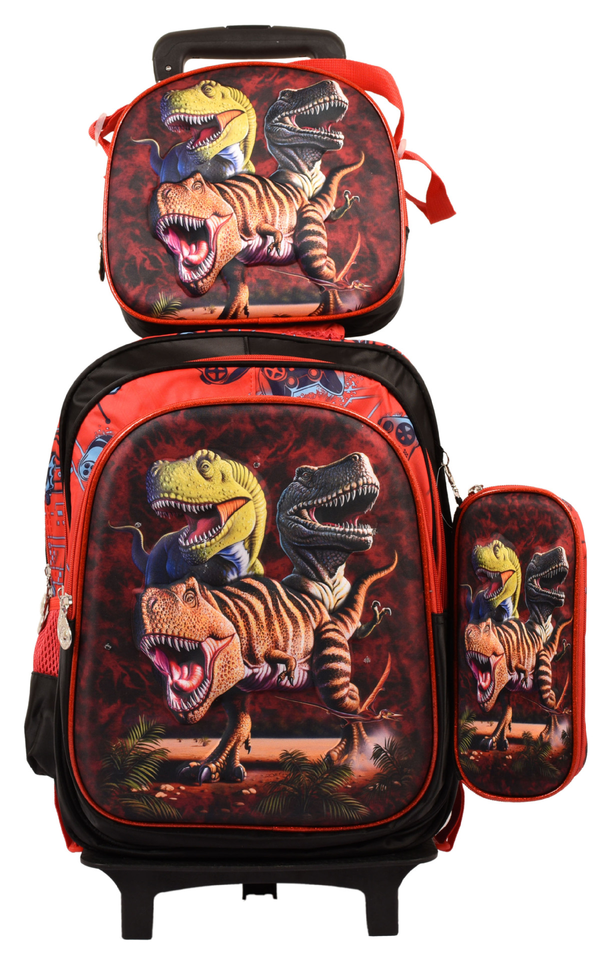 Mochila escolar fábrica 3D traje de tres piezas Shaodong escuela primaria al por mayor mochila de tres piezas de hombro de dibujos animados con protección de la columna