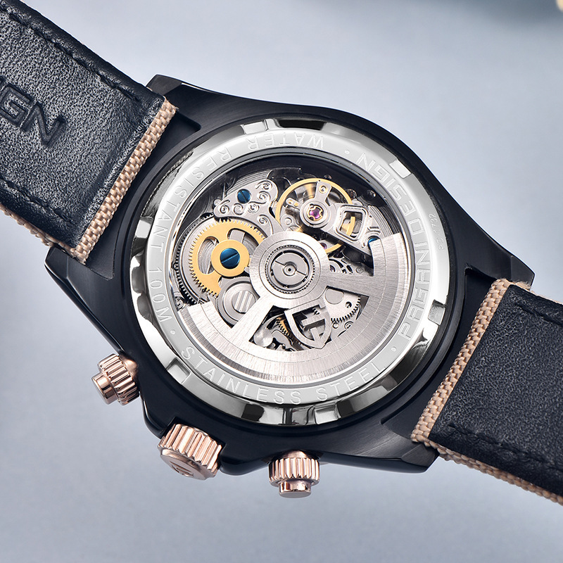 Bojiani Pagani designPD-1732 reloj de hombre reloj mecánico automático de acero inoxidable impermeable reloj hueco