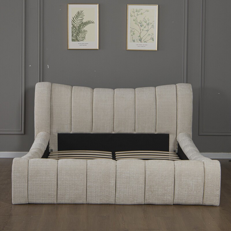Direct Supply from Powerful Factories: Beige Linen Wrap-Around High Box Bed, Supports Foreign Trade, Oem, and Mass Production Direct Supply from Powerful Factories: Beige Linen Wrap-Around High Box Bed, Supports Foreign Trade, Oem, and Mass Production