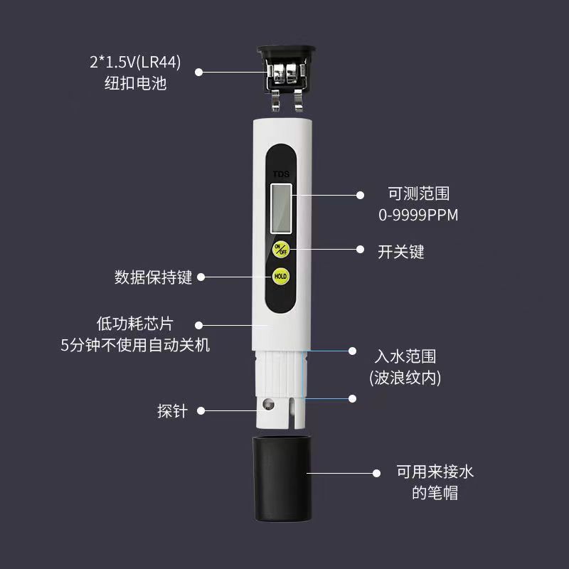 tds水质检测笔高精度家用自来水质量矿物质净水机器鱼缸测试笔仪