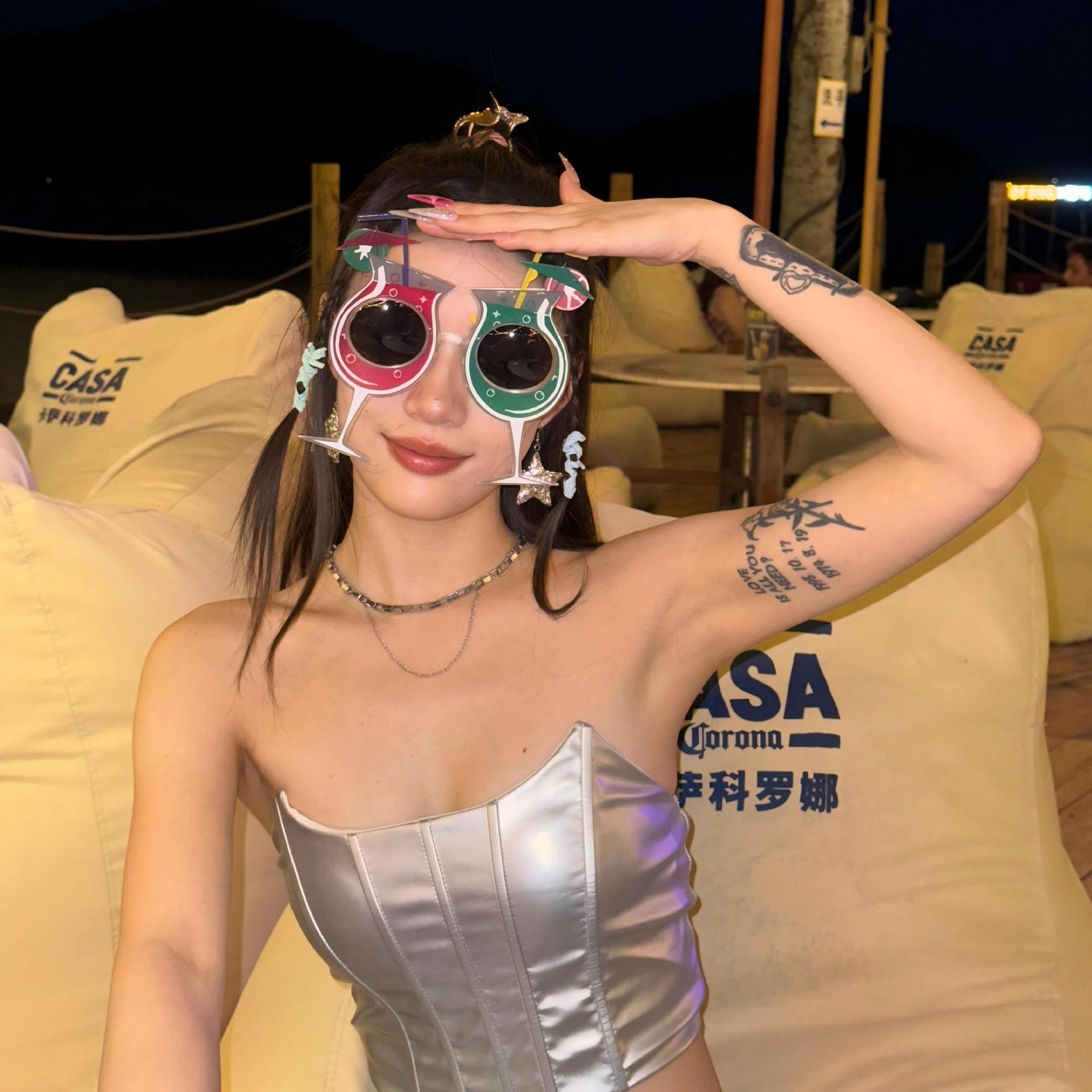 Gafas de Fiesta con Temática Hawaiana, ABS, Divertido, Decorativo, para Fiestas en la Playa y Festivales de Música