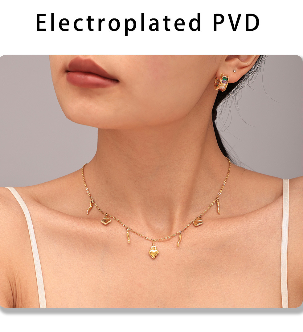 Square Sugar Stainless Steel Necklace And Bracelet Jewellery Set_voghion.com