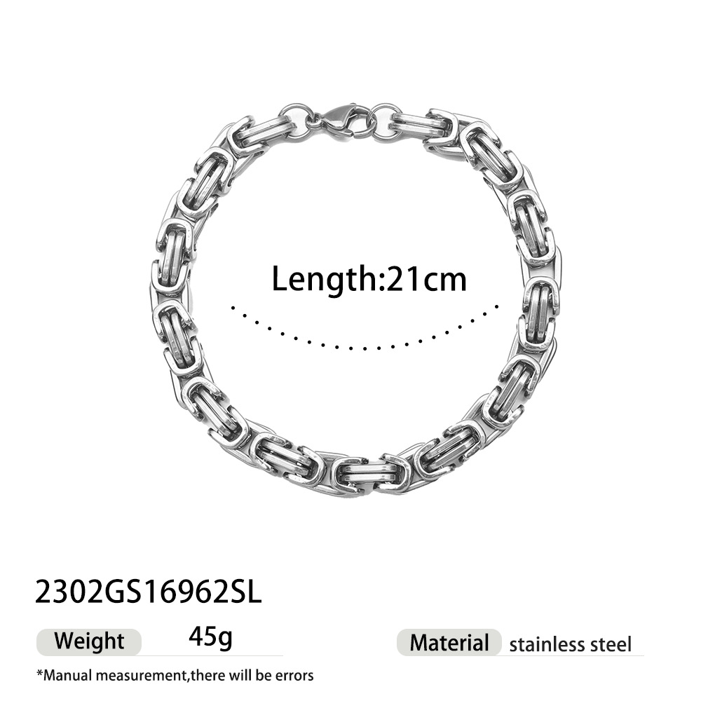 Tena pulsera de acero inoxidable de estilo europeo y americano, lujo ligero, sensación de alta calidad, acero de titanio de todo fósforo, cadena cubana, estilo explosivo transfronterizo, joyería a mano para mujer
