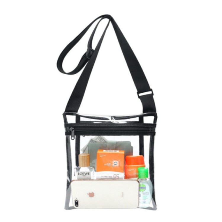 Spot Wholesale Transparent Crossbody Bag Interior Pocket and Adjustable Shoulder Strap Sports Event Music Festival Stadium Bag Spot Wholesale Transparent Crossbody Bag Interior Pocket and Adjustable Shoulder Strap Sports Event Music Festival Stadium Bag