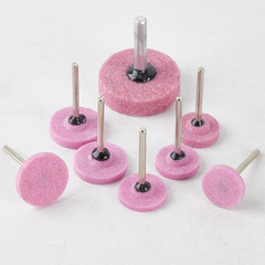 T-shaped chrome corundum grinding wheel grinding head T-shaped red corundum grinding head stainless steel electric grinding head flat grinding head handle 3*25mm