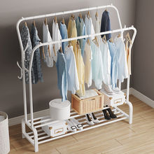 可伸縮晾衣架卧室折疊落地伸縮式簡易雙桿涼衣服架子陽台掛曬衣架