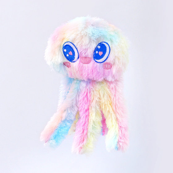 Dog Toy Self-Entertainment Plush Bite-Resistant Sound Grinding Pet Medium and Large Dog Colorful Jellyfish Companion Toy