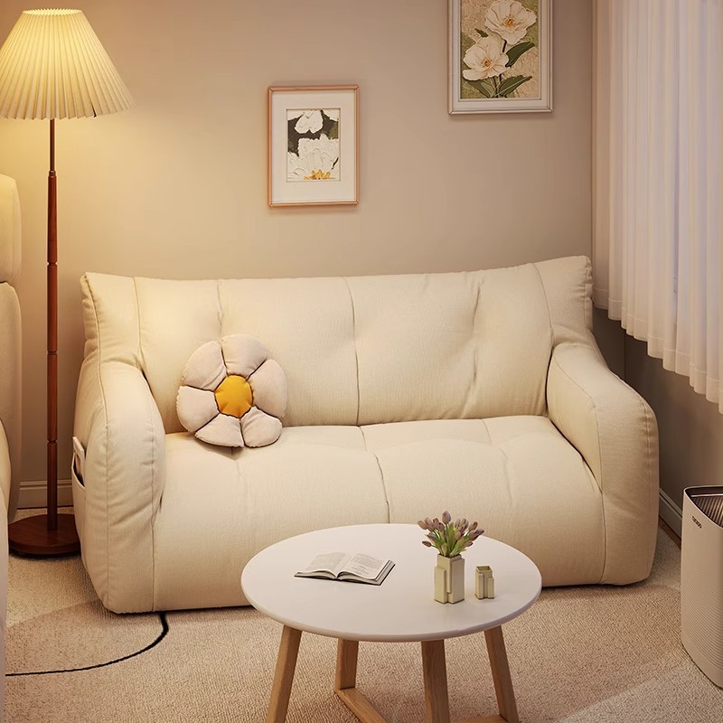 Sofá de tela de casa pequeña para alquiler Tatami doble para sala de estar Sofá perezoso para alquiler Tatami
