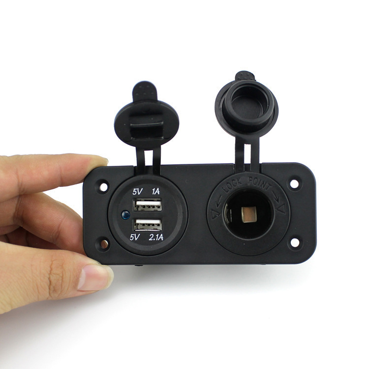 車用 2 穴シガーライターソケット 2 穴車 USB 携帯電話シガーライター 12-24V タイプ|undefined