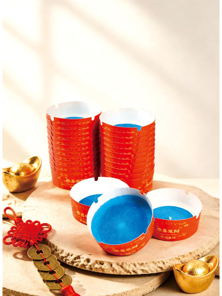 【Comes with Smoke Extinguishing Sand】Gong Xi Fa Cai Disposable Ashtray for Absorbing Smoke Ash, Suitable for Office and Home Use, Odor Removal, No Washing Needed