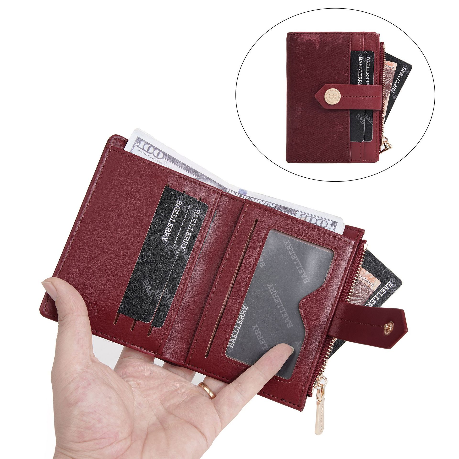 ウォレット カード ホルダー オールインワン レディース クロスボーダー 学生 レディース ハイエンド ショート インスタイル カード ホルダー ジッパー バッグ 小銭入れ