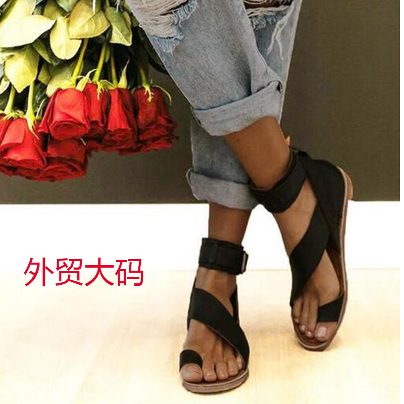 Juti 2024 Summer New plus size Women's Shoes wish Women Flat Sandals Ladies' flat sandals