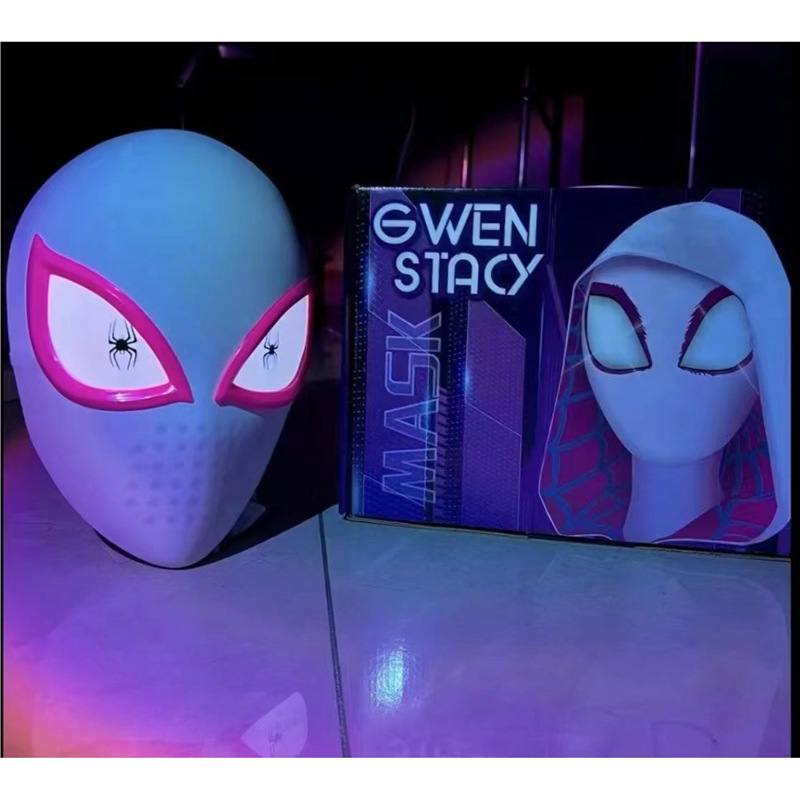 Movable electric automatic mask, glowing helmet, toy, Spiderman, fully automatic, remote control