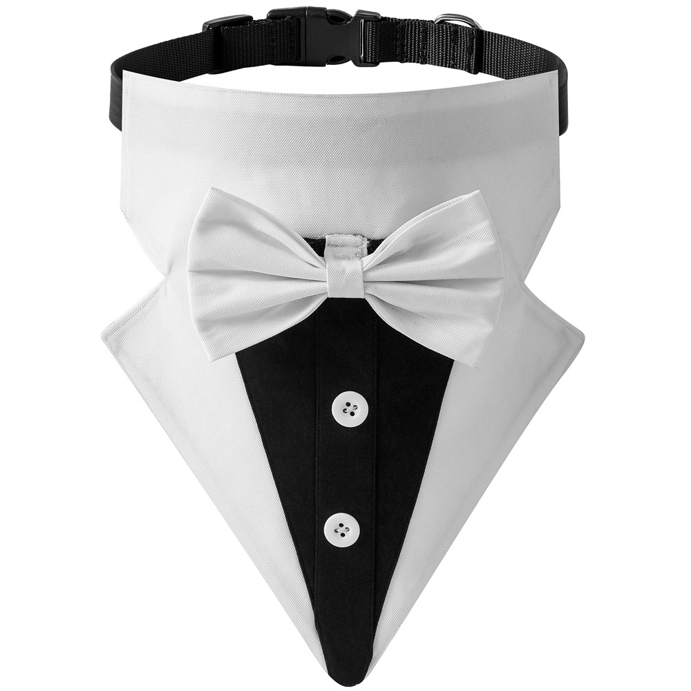 Fabricante en stock transfronterizo nuevo traje británico popular corbata guapo mascota triángulo boda satén saliva toalla