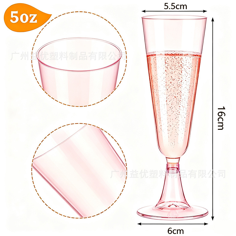 Copa de Champaña Desechable de Plástico Transparente Desmontable para Fiestas image 13