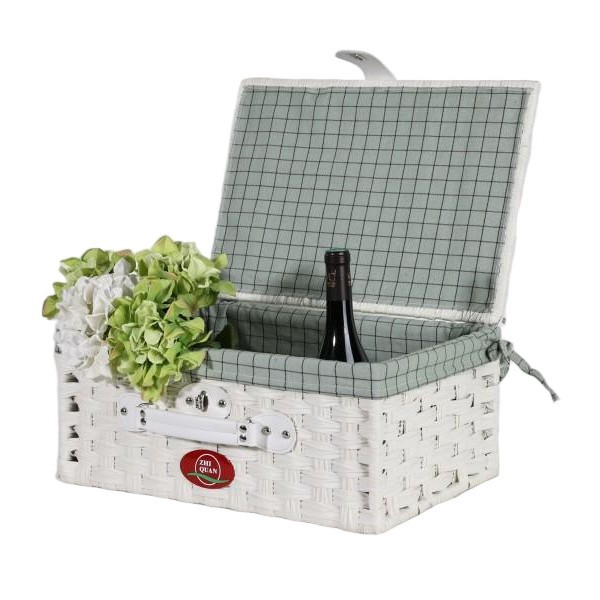 plástico trenzado imitación de caña trenzada a mano mesa bocadillos cosméticos almacenamiento de artículos cesta de picnic almacenamiento cesta de regalos