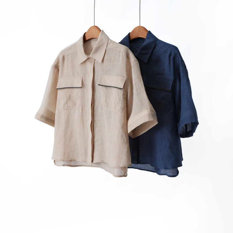 Luxury Brand B~C 26 Spring/Summer New Collection: Heavy Beaded Loose-Fitting Slimming Light Luxury Elegant Versatile Women's Shirt