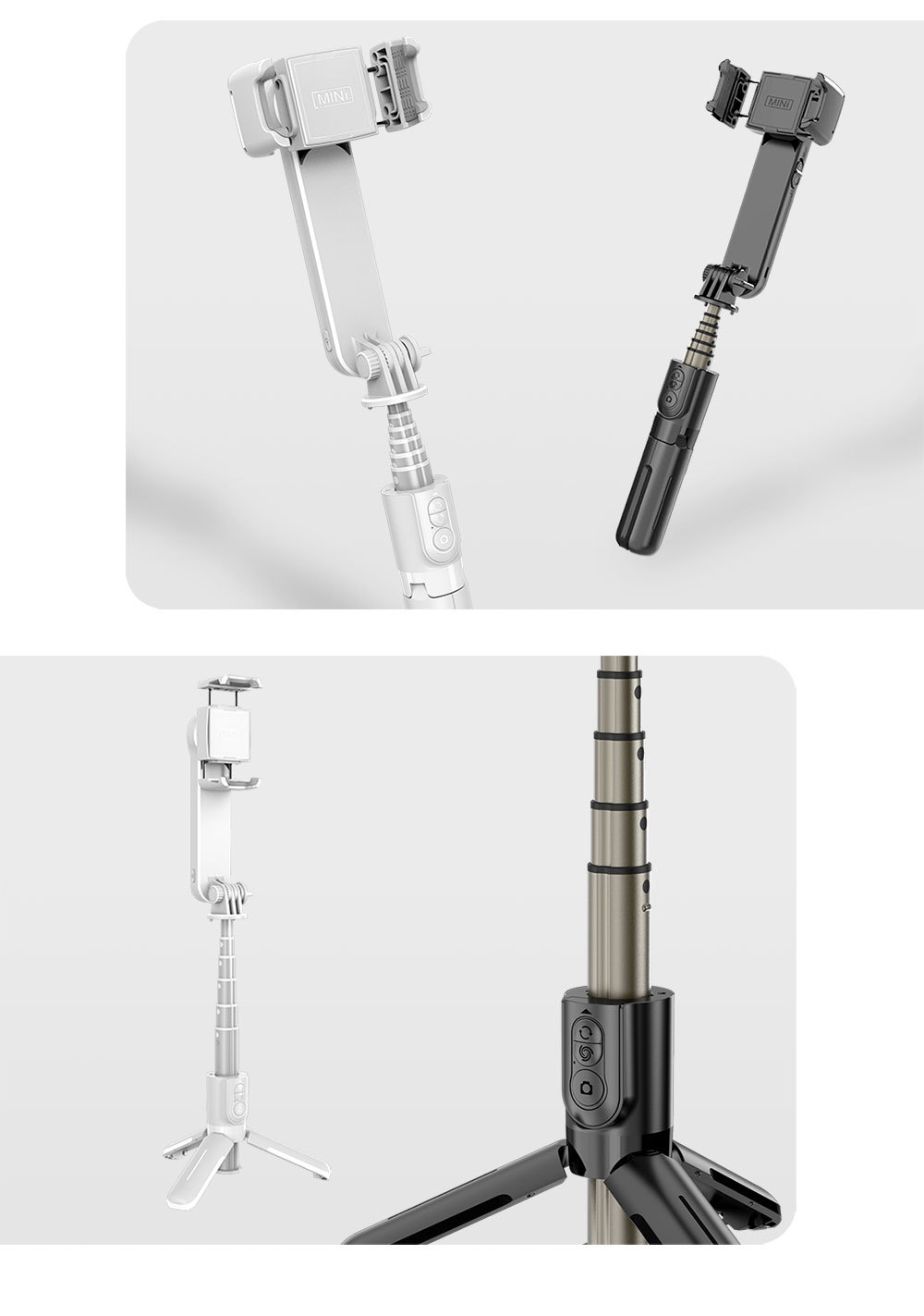 L09 补光灯MiNi 稳定器 蓝牙三脚架自拍杆 三个按键