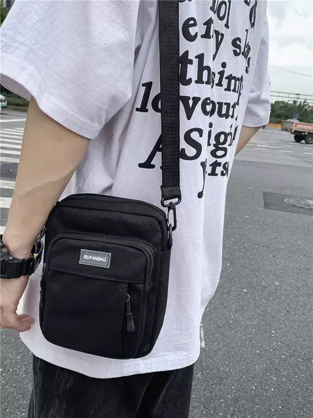 2026 Crossbody Bag for Boys, Trendy Small Bag, Mini Hong Kong Style Korean Version Student Shoulder Bag, Fashionable Casual Travel Backpack