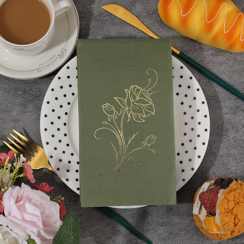 Party Paper Towels, Hot Stamping Napkins, High-End Retro-Feel Anniversary Birthday Party Hotel Special Disposable Paper Towels