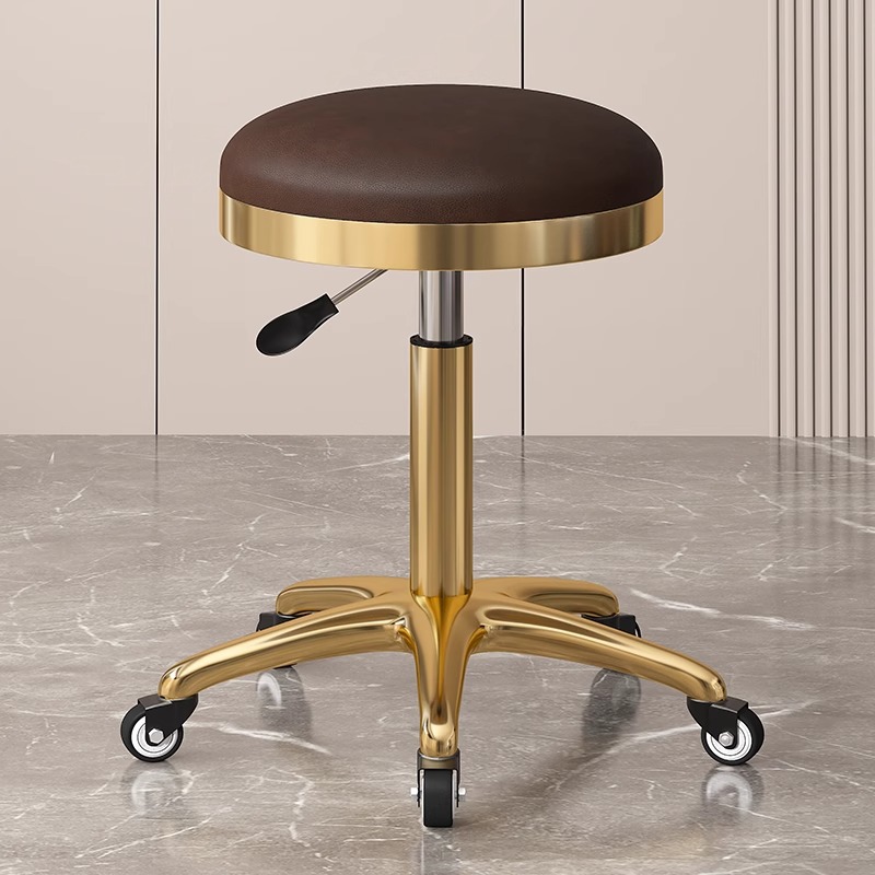 Taburete de belleza, taburete de polea especial para salón de belleza, taburete de peluquería, taburete de peluquería, silla de elevación para manicurista, taburete redondo