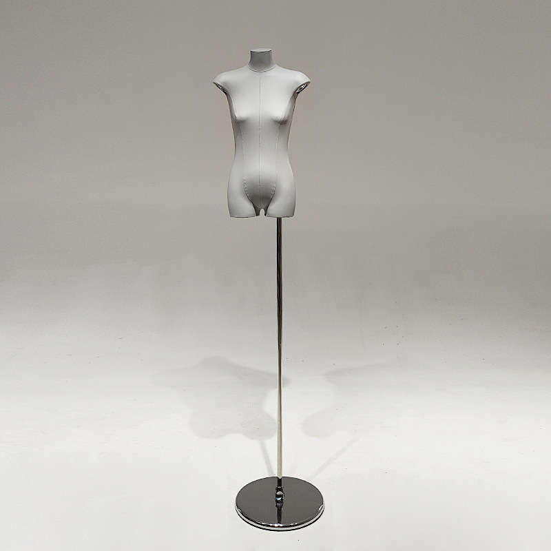 Cuero coreano PU modelo de cuerpo plano accesorios tienda de ropa de mujer mitad plano pecho pequeño estante de exhibición de ropa maniquí de ventana