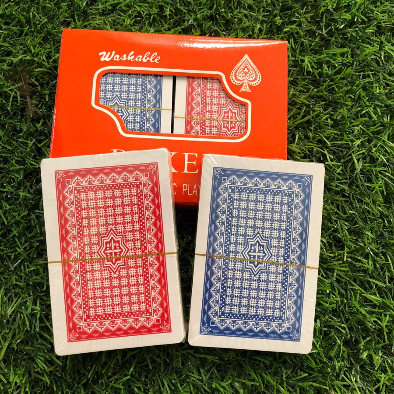 Tarjetas de juego de papel doble pago 2 paquetes rojo y azul cada mitad 280 gramos de tarjetas de juego de cartas