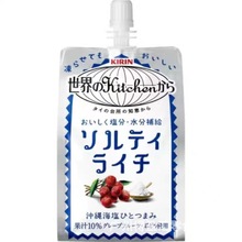 日本进口零食 麒麟Kirin海盐荔枝吸吸饮料复合果汁网红饮料300ml