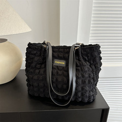 韓國ins風文藝褶皺單肩包日系少女腋下包小清新手提包包女購物袋