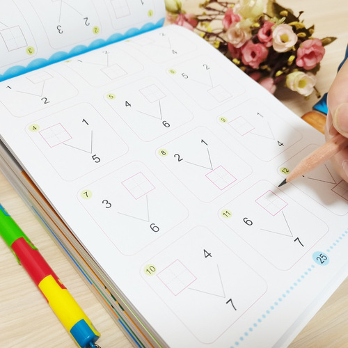 Color version of red tracing book for kindergarten entrance preparation Pinyin numbers Chinese stroke order radical exercise book copy copybook