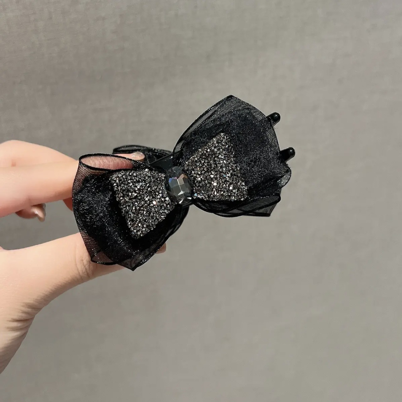 Pince à cheveux en forme de boule élégante et légère, pince à cheveux en maille double face, pince à tête sphérique de tempérament doux, pince fixe pour queue de cheval haute_voghion.com