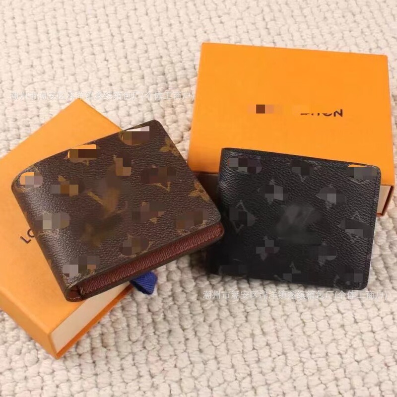 New Foreign Trade In-Stock Short Wallet with Multiple Card Slots, European and American Business Style, Thin, Multifunctional, Large Capacity Wallet for Men Q217