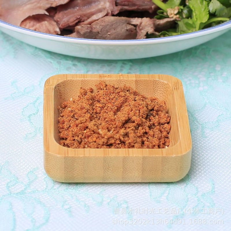 竹制托盘日式餐厅蘸料方形沙拉托盘家用烧烤蘸料碟小吃盘餐具|undefined
