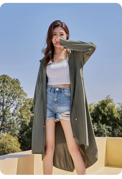 [Knee-length style] Lake Tea Green-extended style