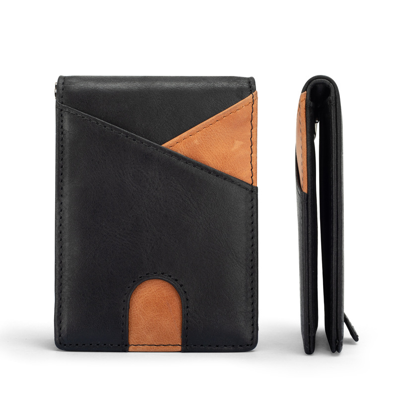 Genuine Leather Wallet Card Holder with Large Capacity Card Slots for Men, Customizable Cross-Border Trend