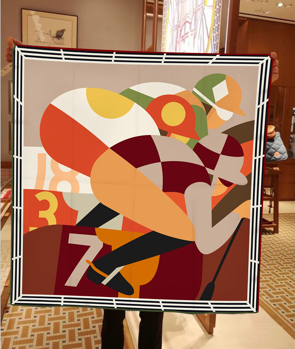 108g Weight Silk Scarf Classification Daily Occasion Human Pattern All Seasons Season Women's Gender Printing Design Casual Style Women's Casual Human Twill Printing Silk Scarf 10