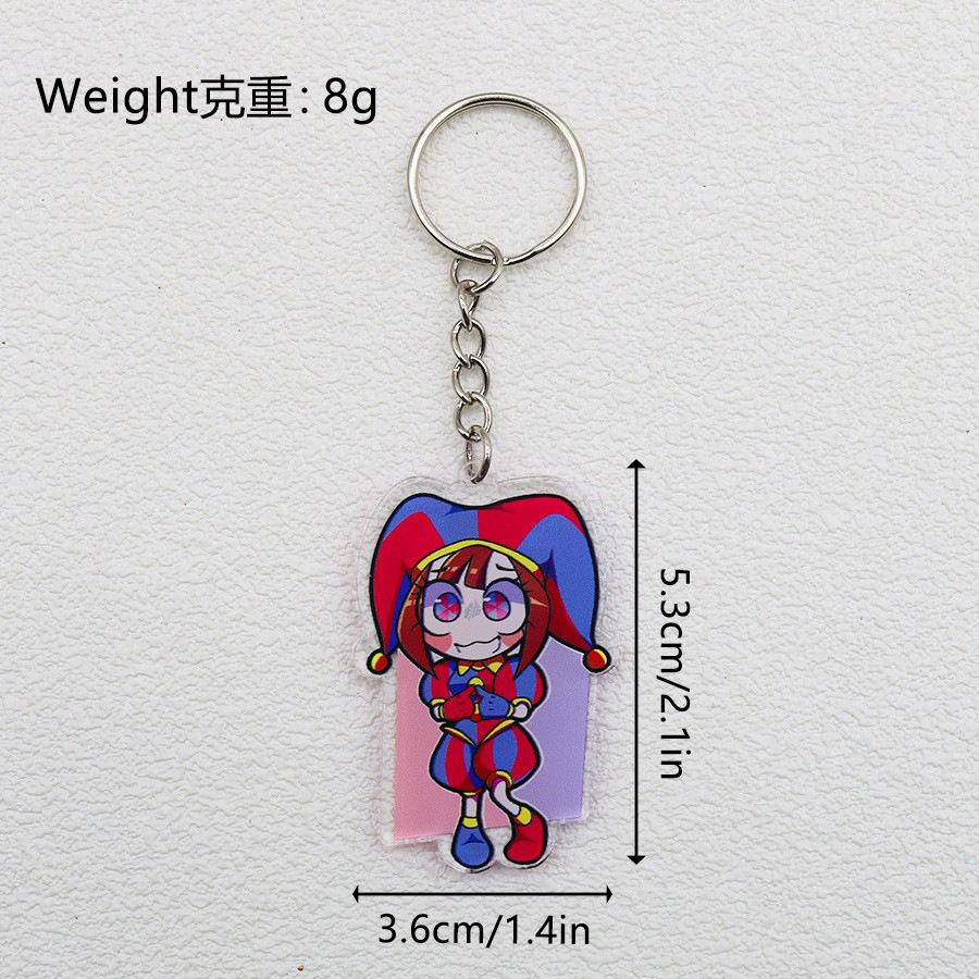 Transfronterizo el increíble circo digital circo acrílico llavero payaso encanto