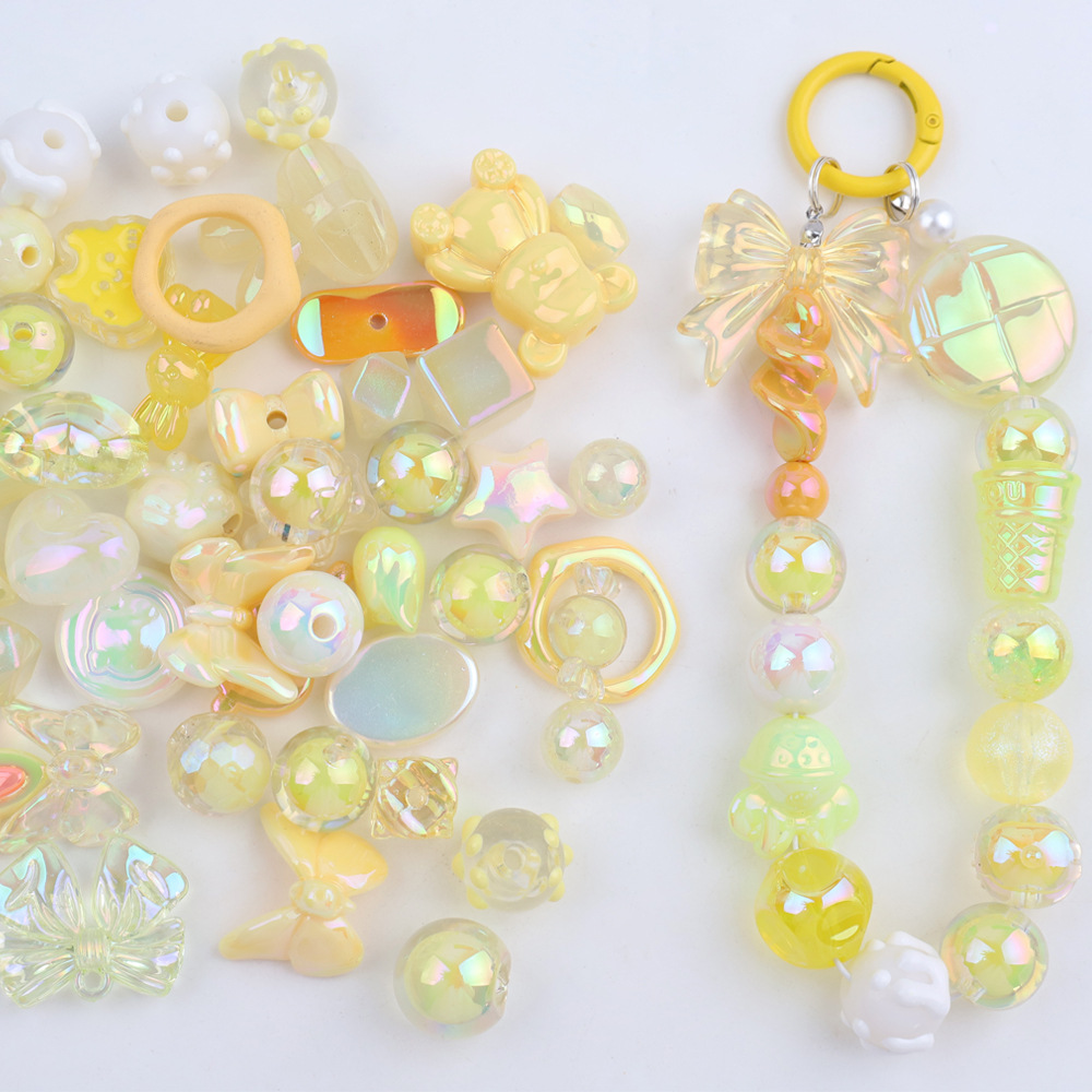 電気メッキUVカラー高光沢異形人魚姫穴あきビーズ手作りDIYネックレス携帯ストラップ材料パックアクセサリー