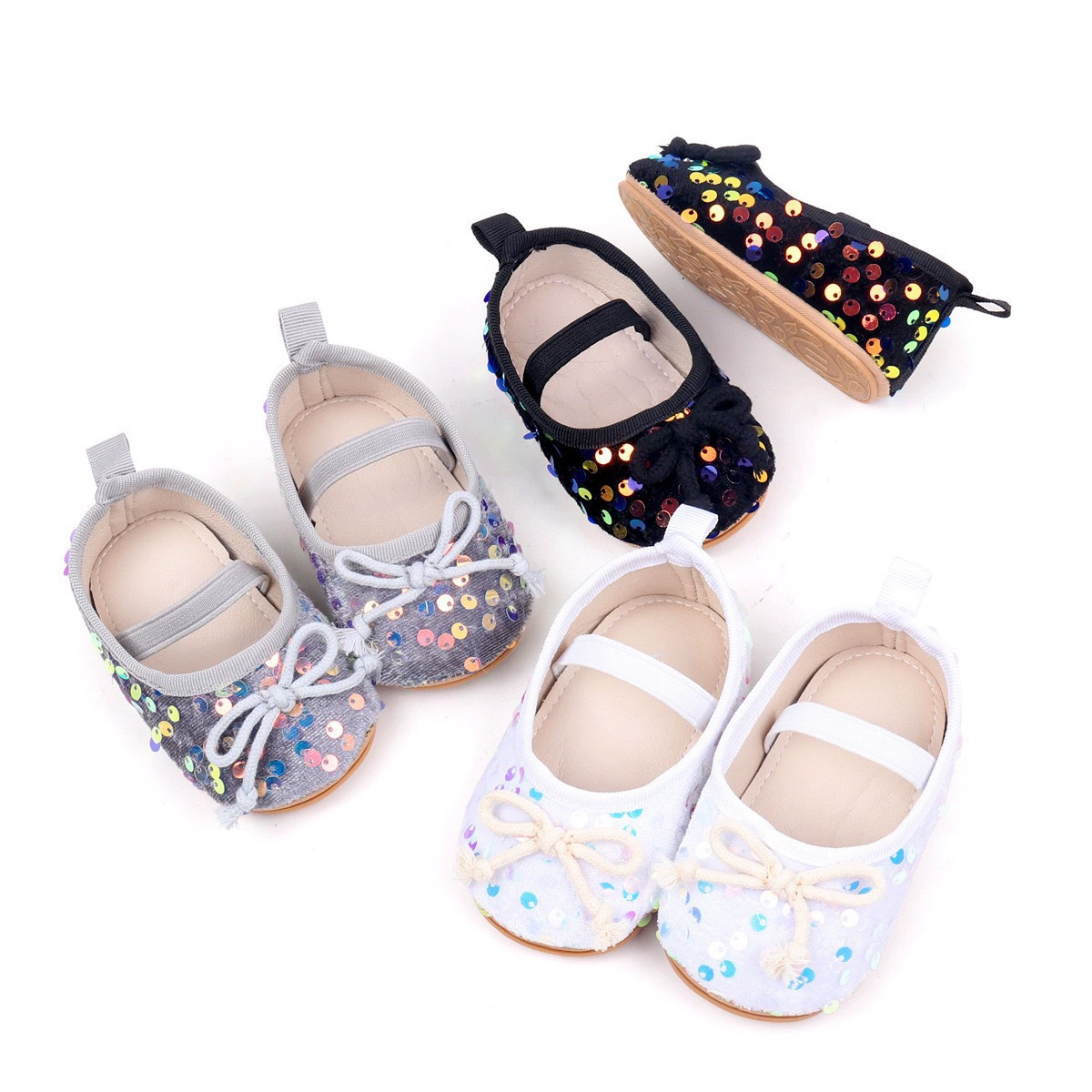 Новая обувь принцессы весной и осенью мягкая нижняя пленка противоскользящая и износостойкая мода дикая внутренняя и наружная флеш-лента