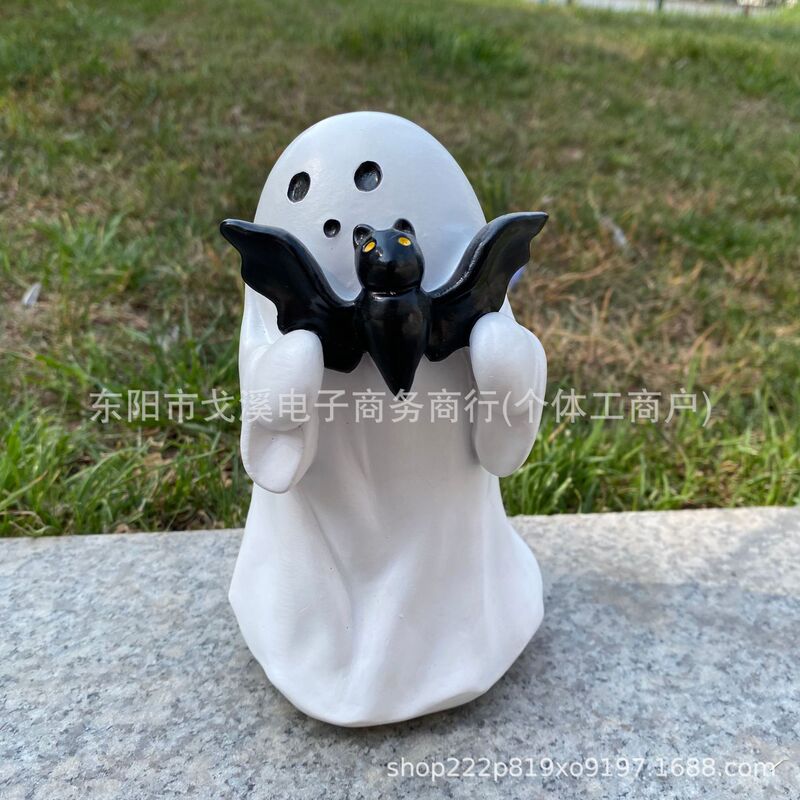 跨境新款Ghost Walking Dog万圣节幽灵系列树脂雕像装饰幽灵摆件|undefined