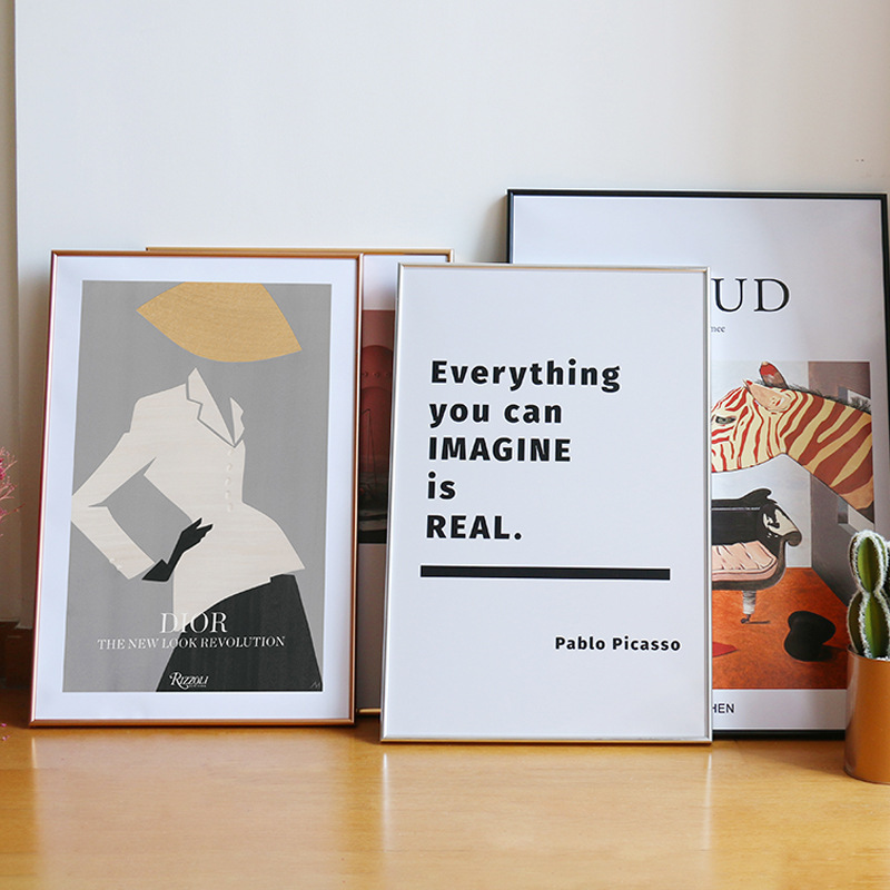 Picture frame wholesale extremely narrow aluminum alloy mounted wall simple photo frame poster advertising photo puzzle frame large size photo frame