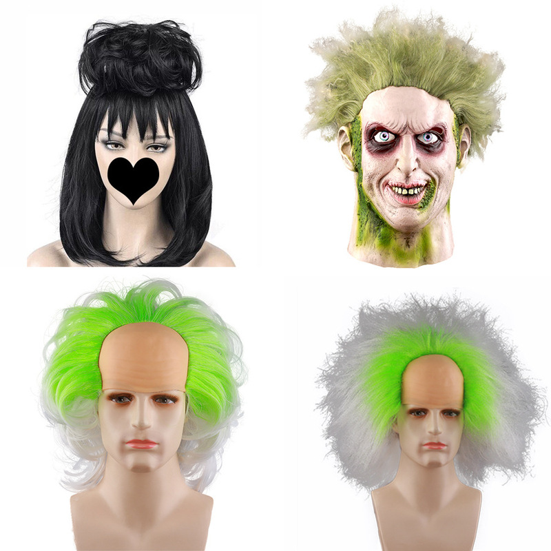 Halloween Carnival Night Horror Mask Michael Kaldon Wig Mask Beetle Juice Latex Mask Halloween Carnival Night Horror Mask Michael Kaldon Wig Mask Beetle Juice Latex Mask