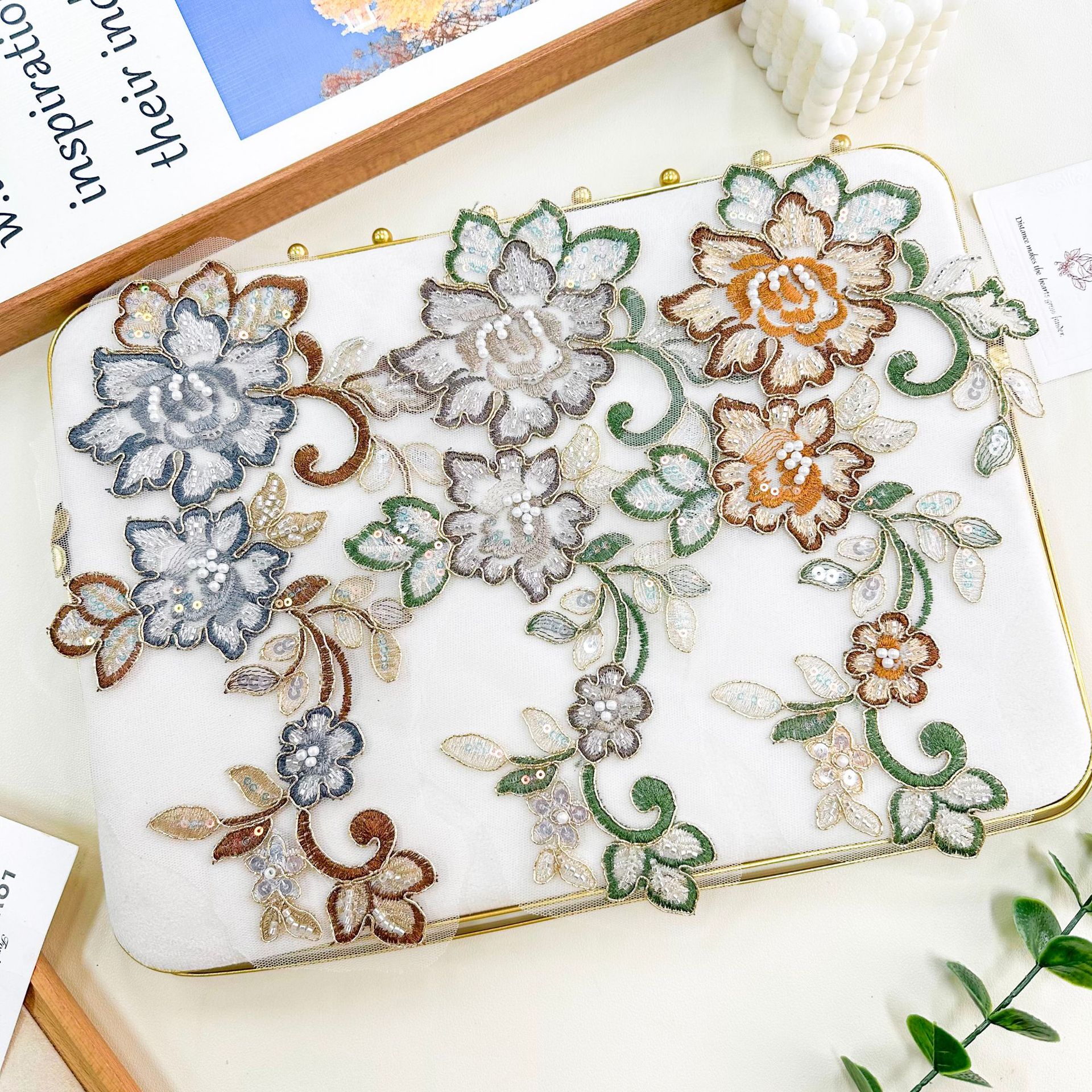 Mosaico exquisito sequinilla decoración ropa zapatos sombreros DIY accesorios hechos a mano tela inferior bordado colorido flores pegatinas